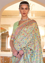 Load image into Gallery viewer, Celadon Green Banarasi Jamawar Woven Silk Saree