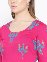 Load image into Gallery viewer, Bell Sleeve ikat print Long dress with front drape