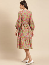Cargar imagen en el visor de la galería, Midi Layered dress with balloon sleeve