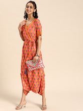 Load image into Gallery viewer, Overlap neck dhoti jumpsuit
