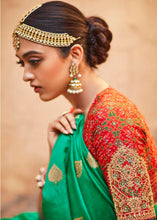 Load image into Gallery viewer, Shamrock Green Woven Banarasi Patola Silk Saree with Embroidered Blouse