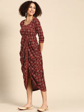 Load image into Gallery viewer, Side cowl Asymmetric overlap Dress