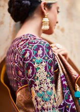 Load image into Gallery viewer, Cyan Blue Woven Banarasi Patola Silk Saree with Embroidered Blouse