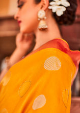 Load image into Gallery viewer, Spice Orange Zari Woven Kanjivaram Silk Saree with Embroidered Blouse: Wedding Edition