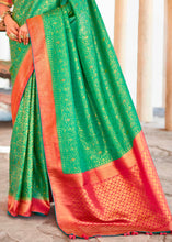 Load image into Gallery viewer, Jade Green Zari Woven Kanjivaram Silk Saree with Embroidered Blouse: Wedding Edition