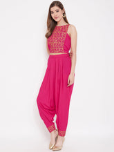 Load image into Gallery viewer, In cut crop top with low crotch dhoti