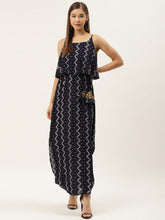 Load image into Gallery viewer, Printed Flare yoke with U hem long dress