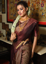 Load image into Gallery viewer, Coffee Brown Two Tone Zari Woven Banarasi Silk Saree