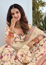 Load image into Gallery viewer, Light Beige Brown Heavy Embroidered Silk Lehenga
