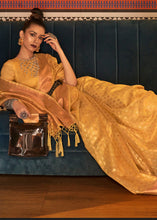 Load image into Gallery viewer, Honey Mustard Zari Woven Tissue Silk Saree