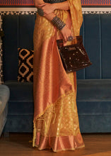 Load image into Gallery viewer, Honey Mustard Zari Woven Tissue Silk Saree