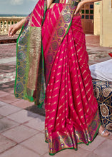Load image into Gallery viewer, Peony Pink Woven Soft Silk Saree