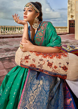 Load image into Gallery viewer, Jade Green Woven Soft Silk Saree