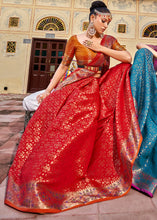 Load image into Gallery viewer, Crimson Red Woven Soft Silk Saree