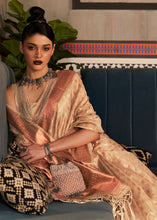 Load image into Gallery viewer, Beige Brown Zari Woven Tissue Silk Saree