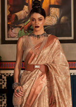 Load image into Gallery viewer, Beige Brown Zari Woven Tissue Silk Saree