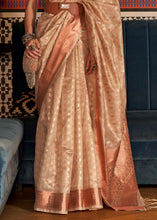 Load image into Gallery viewer, Beige Brown Zari Woven Tissue Silk Saree