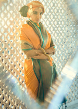Load image into Gallery viewer, Yellow &amp; Green Zari Woven Designer Silk Saree