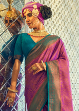 Load image into Gallery viewer, Magenta Pink Zari Woven Designer Silk Saree