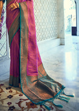 Load image into Gallery viewer, Magenta Pink Zari Woven Designer Silk Saree