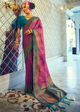 Load image into Gallery viewer, Magenta Pink Zari Woven Designer Silk Saree