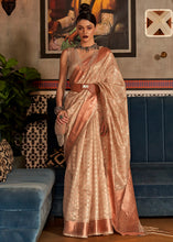 Load image into Gallery viewer, Beige Brown Zari Woven Tissue Silk Saree