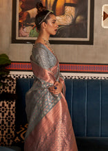 Load image into Gallery viewer, Steel Grey Zari Woven Tissue Silk Saree