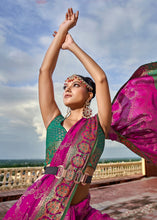 Load image into Gallery viewer, Magenta Pink Woven Soft Silk Saree