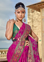 Load image into Gallery viewer, Magenta Pink Woven Soft Silk Saree