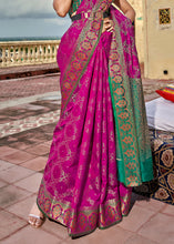 Load image into Gallery viewer, Magenta Pink Woven Soft Silk Saree