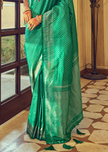 Load image into Gallery viewer, Jade Green Zari Woven Soft Kanjivaram Silk Saree