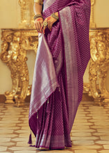 Load image into Gallery viewer, Imperial Magenta Purple Zari Woven Soft Kanjivaram Silk Saree
