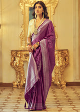 Load image into Gallery viewer, Imperial Magenta Purple Zari Woven Soft Kanjivaram Silk Saree