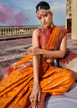 Load image into Gallery viewer, Apricot Orange Woven Soft Silk Saree