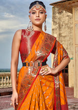 Load image into Gallery viewer, Apricot Orange Woven Soft Silk Saree