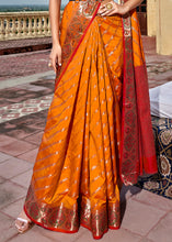 Load image into Gallery viewer, Apricot Orange Woven Soft Silk Saree