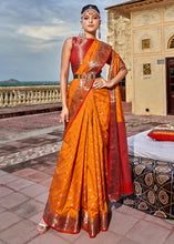 Load image into Gallery viewer, Apricot Orange Woven Soft Silk Saree