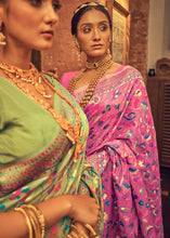 Load image into Gallery viewer, Creamy Pink Kashmiri Weaving Silk Saree