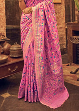 Load image into Gallery viewer, Creamy Pink Kashmiri Weaving Silk Saree