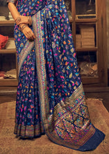 Load image into Gallery viewer, Admiral Blue Kashmiri Weaving Silk Saree