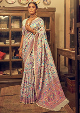 Load image into Gallery viewer, Rice White Kashmiri Weaving Silk Saree