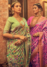 Load image into Gallery viewer, Pastel Green Kashmiri Weaving Silk Saree