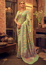 Load image into Gallery viewer, Pastel Green Kashmiri Weaving Silk Saree