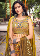 Load image into Gallery viewer, Mustard Yellow Ready to Wear Designer Silk Lehenga Choli