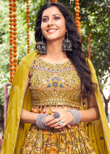 Load image into Gallery viewer, Mustard Yellow Ready to Wear Designer Silk Lehenga Choli