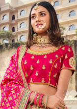Load image into Gallery viewer, Deep Pink Banarasi Silk Lehenga Choli with Heavy Embroidered work