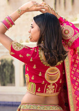 Load image into Gallery viewer, Deep Pink Banarasi Silk Lehenga Choli with Heavy Embroidered work