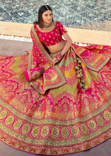 Load image into Gallery viewer, Deep Pink Banarasi Silk Lehenga Choli with Heavy Embroidered work