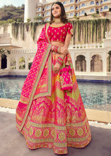 Load image into Gallery viewer, Deep Pink Banarasi Silk Lehenga Choli with Heavy Embroidered work