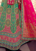Load image into Gallery viewer, Pink &amp; Green Banarasi Silk Lehenga Choli with Heavy Embroidered work